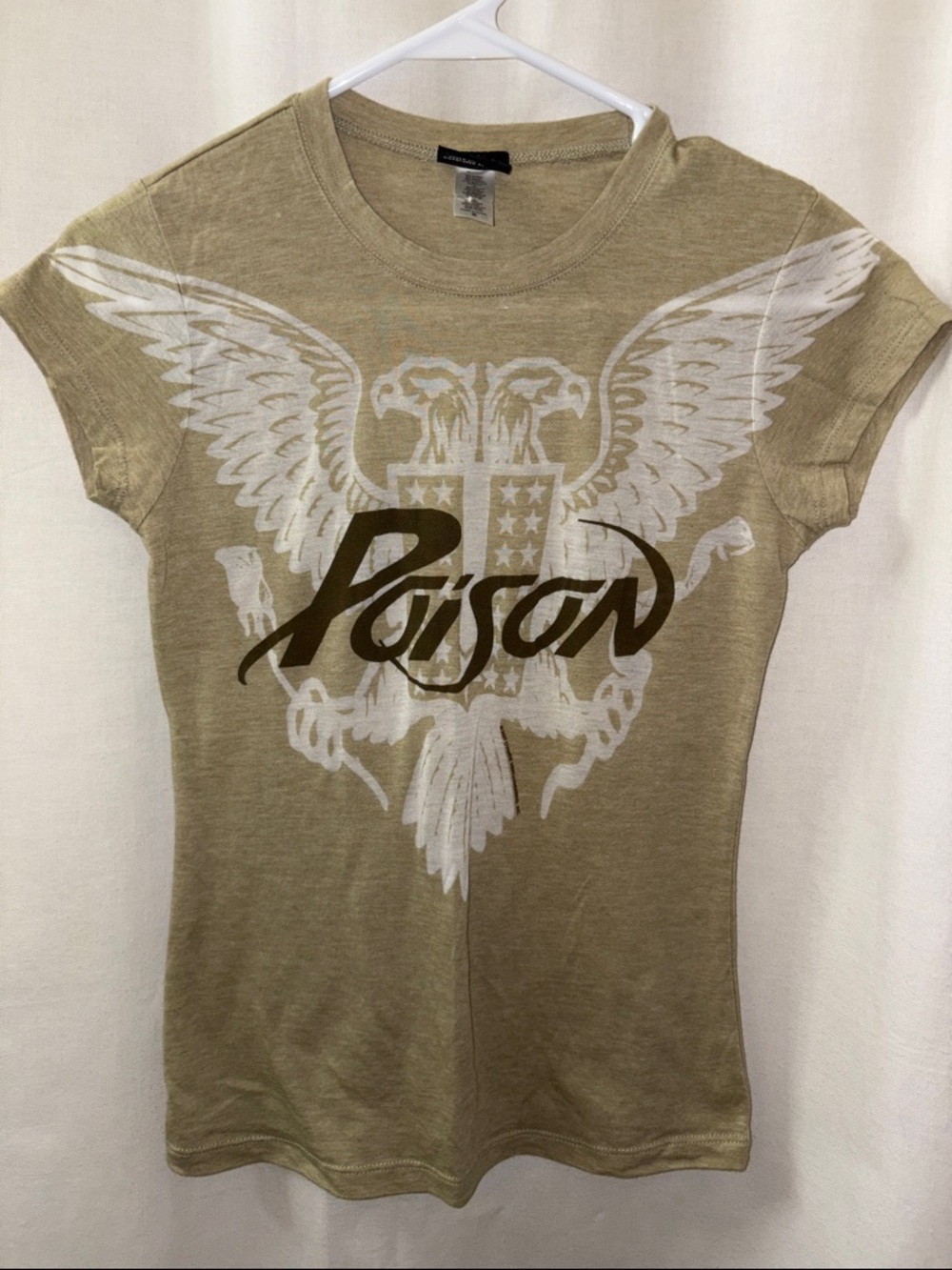 Poison Graphic Eagle Tee - Womens Olive Crewneck Top